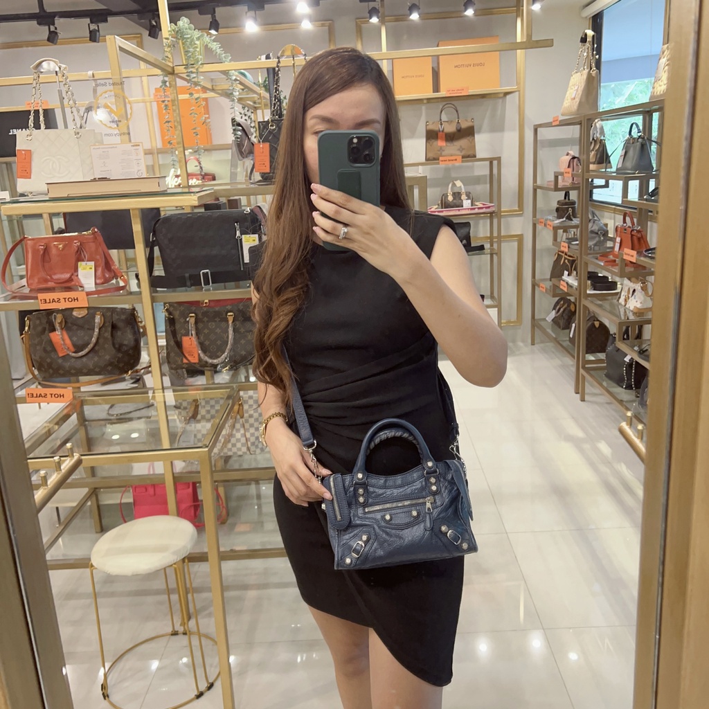Balenciaga Giant Mini City Navy Blue