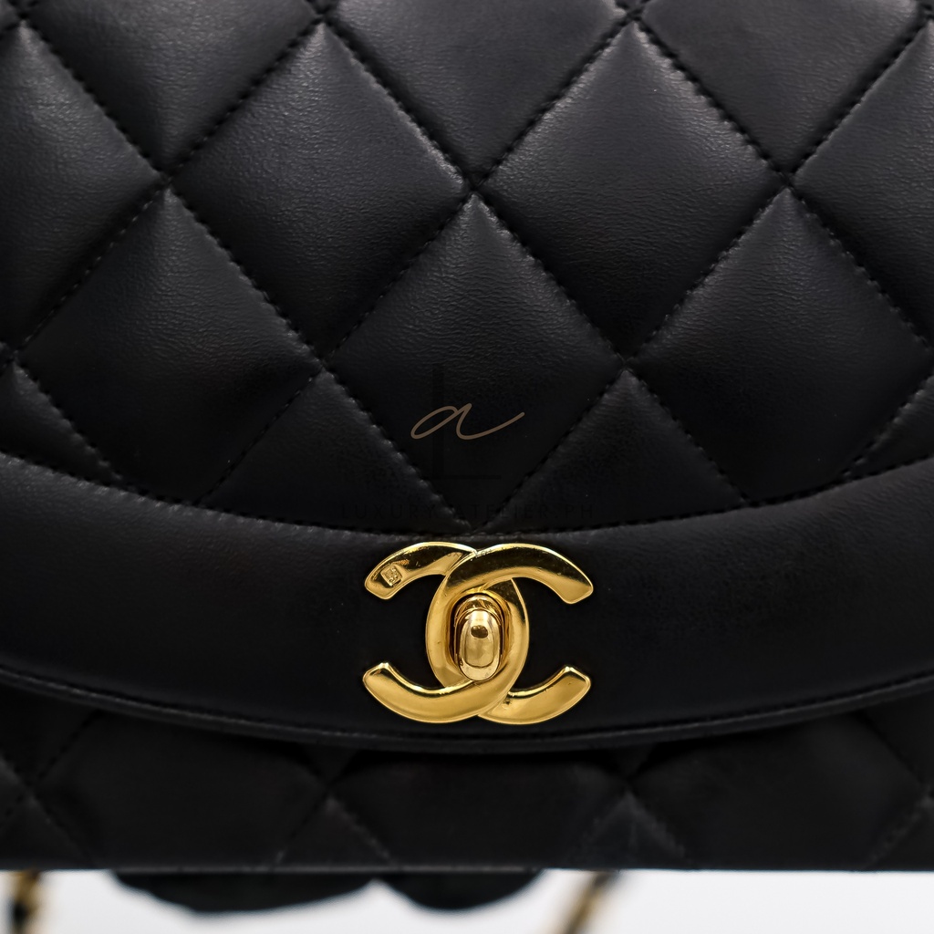 Chanel Diana Small Black 24K