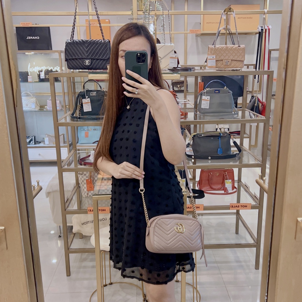 Gucci Marmont Camera Bag Beige