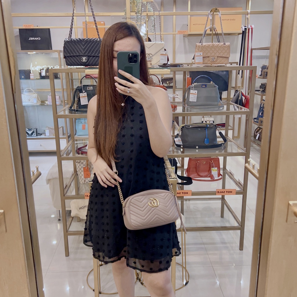Gucci Marmont Camera Bag Beige