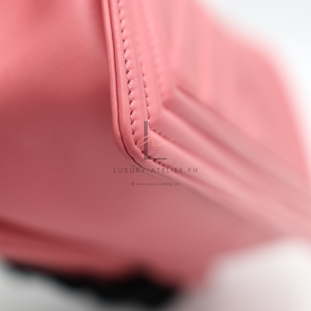 Chanel Le Boy Medium Chevron Peach Pink