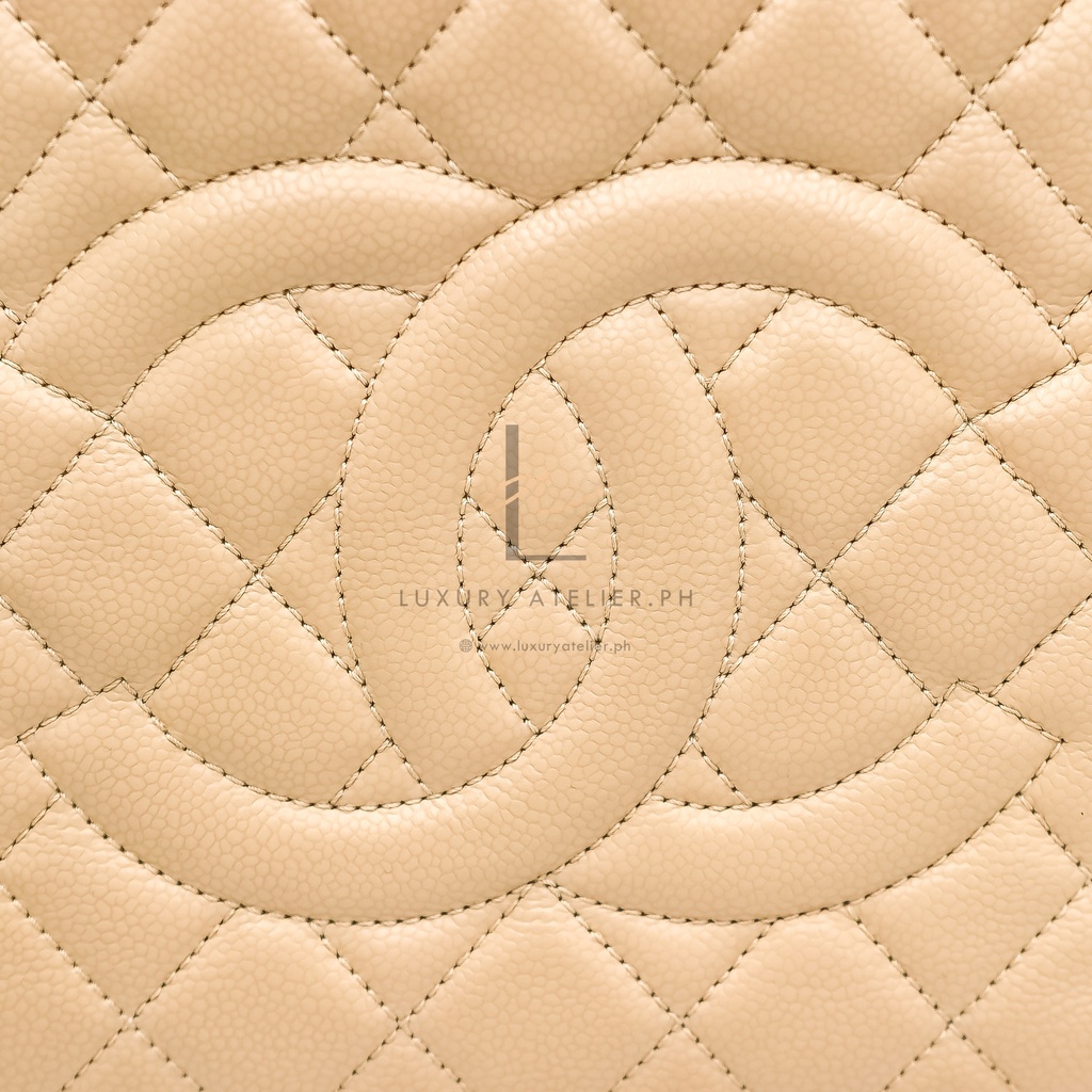 Chanel Grand Shopping Tote GST Caviar Beige GHW