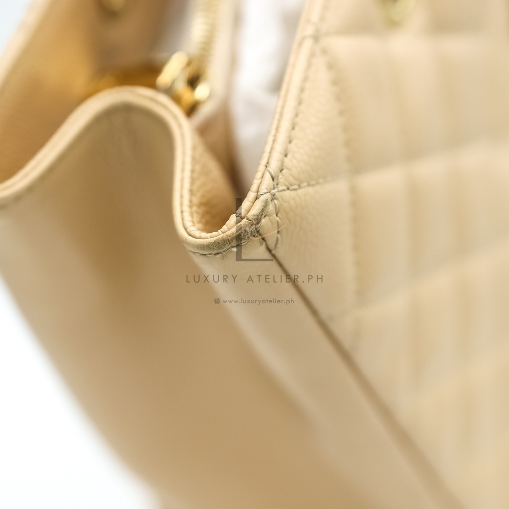 Chanel Grand Shopping Tote GST Caviar Beige GHW