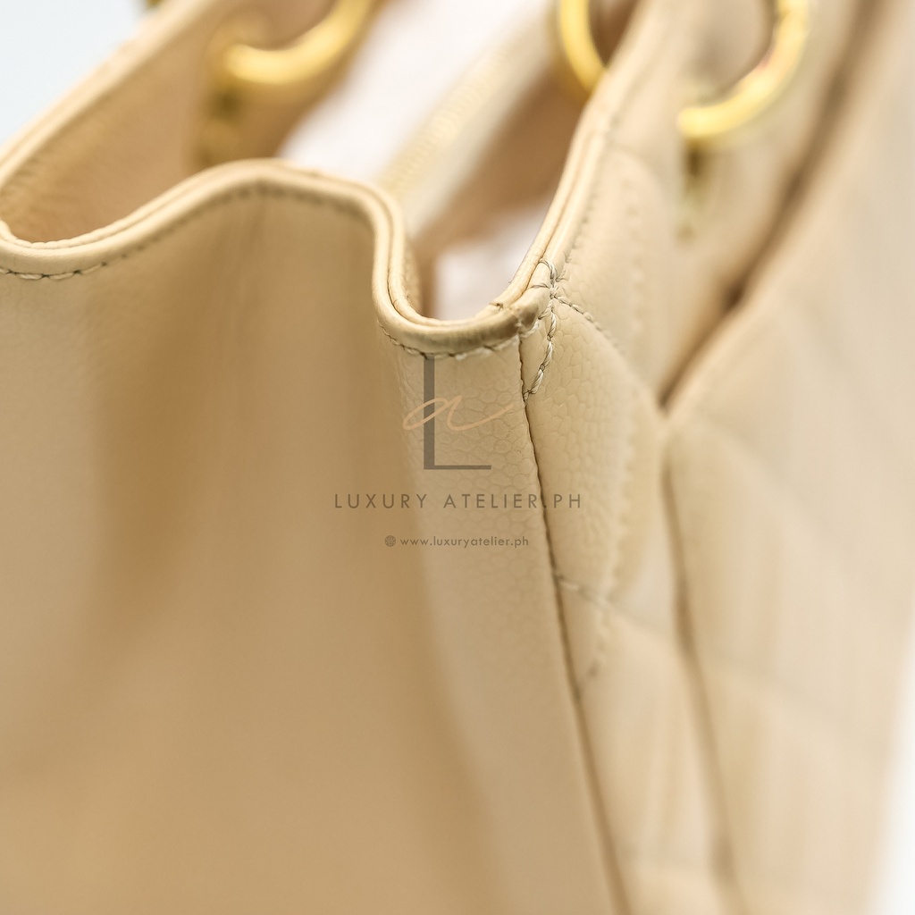 Chanel Grand Shopping Tote GST Caviar Beige GHW