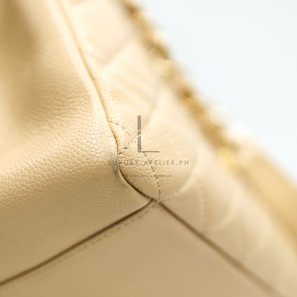Chanel Grand Shopping Tote GST Caviar Beige GHW