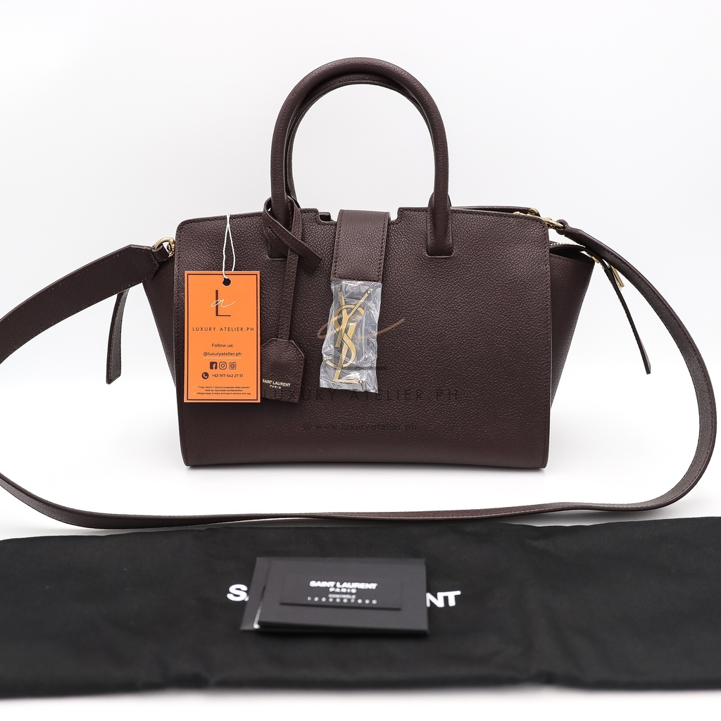 downtown baby tote in grained leather