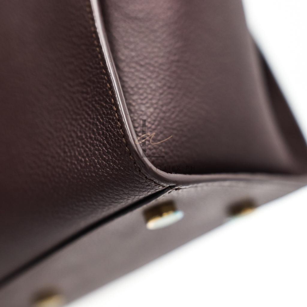 YSL Monogram Baby Downtown Cabas Burgundy [Consignment]