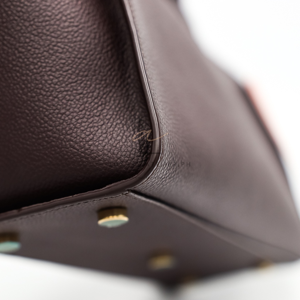 YSL Monogram Baby Downtown Cabas Burgundy [Consignment]