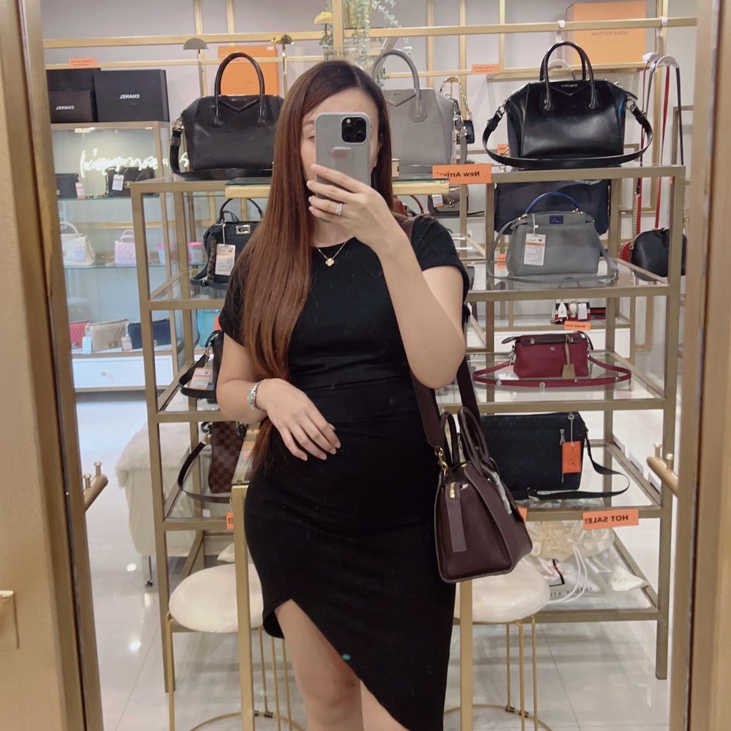 YSL Monogram Baby Downtown Cabas Burgundy [Consignment]