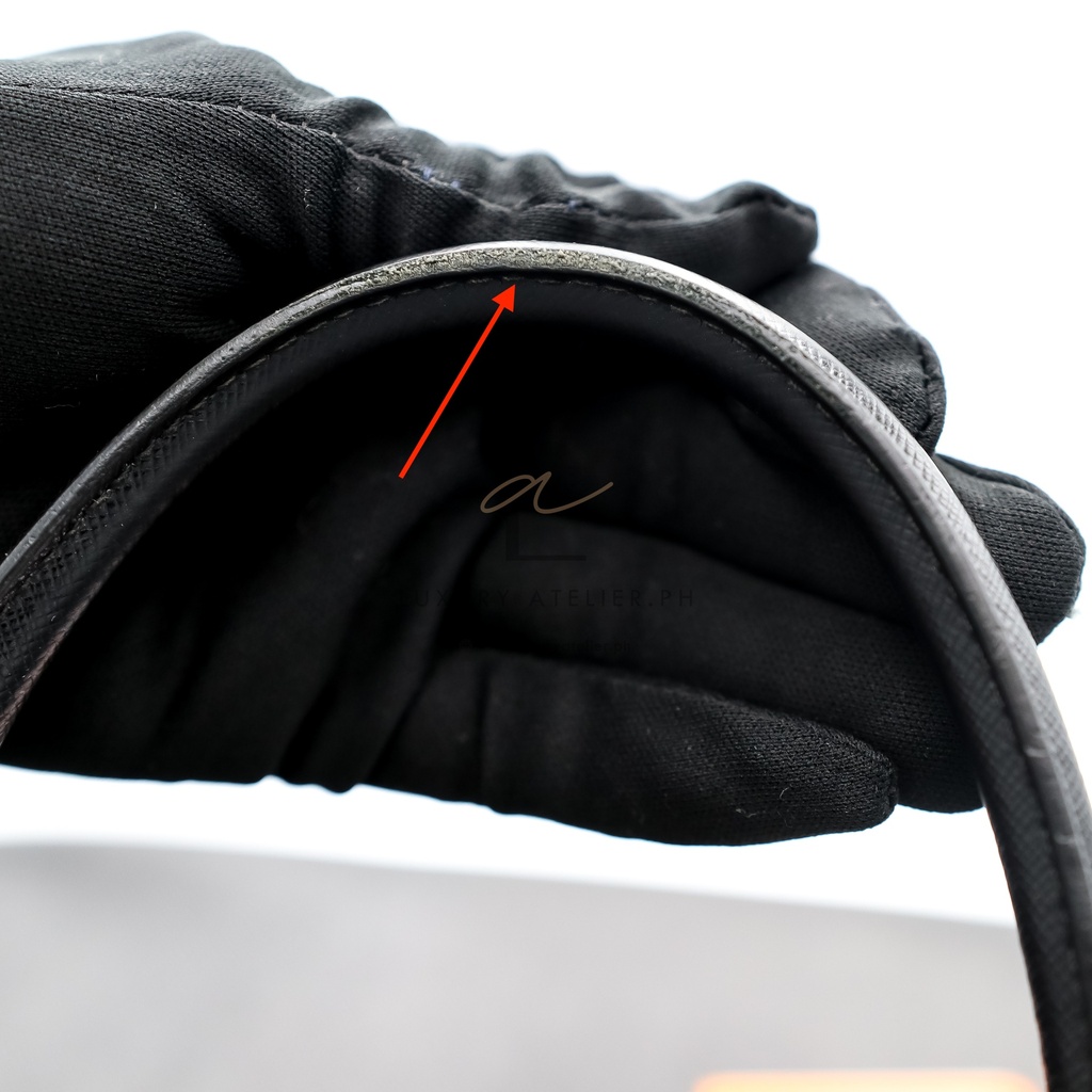 Prada Saffiano Luxe Tote and Shoulder Bag Black