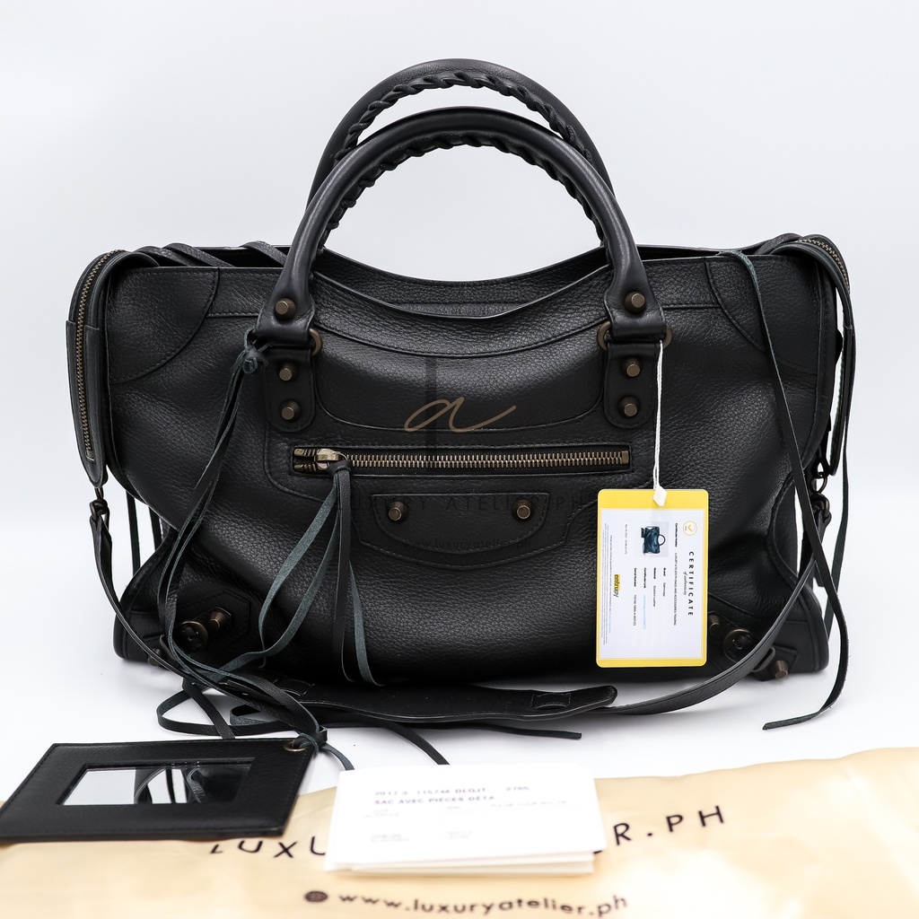 Balenciaga Motor City Bag Black Goatskin
