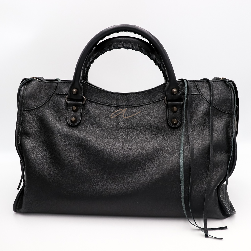 Balenciaga Motor City Bag Black Goatskin