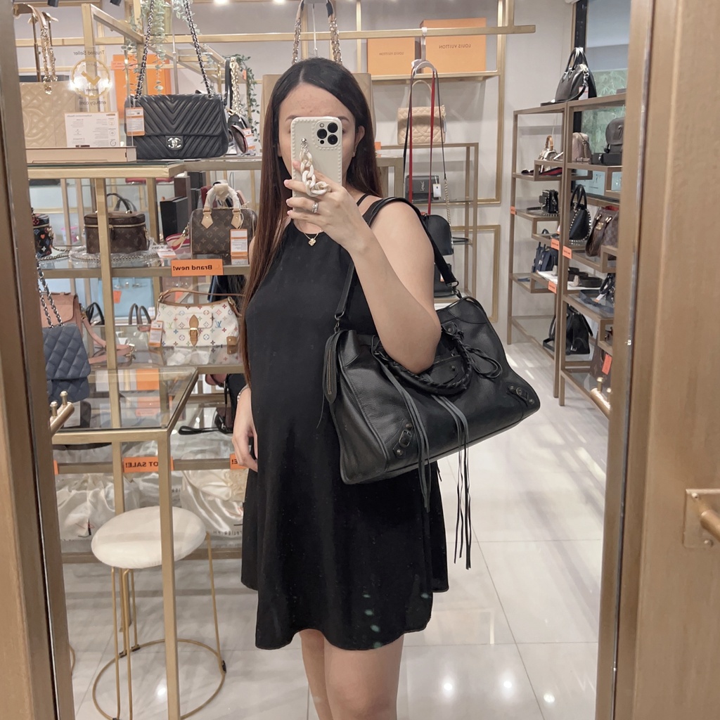 Balenciaga Motor City Bag Black Goatskin
