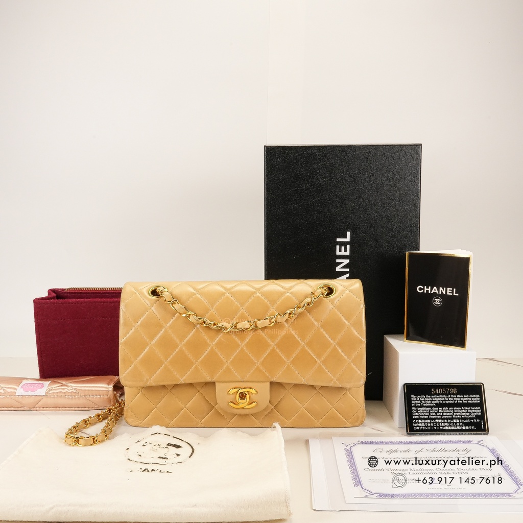 Chanel Vintage Double Flap 24k Dark Beige
