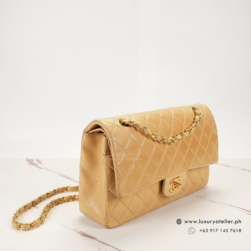 Chanel Vintage Double Flap 24k Dark Beige