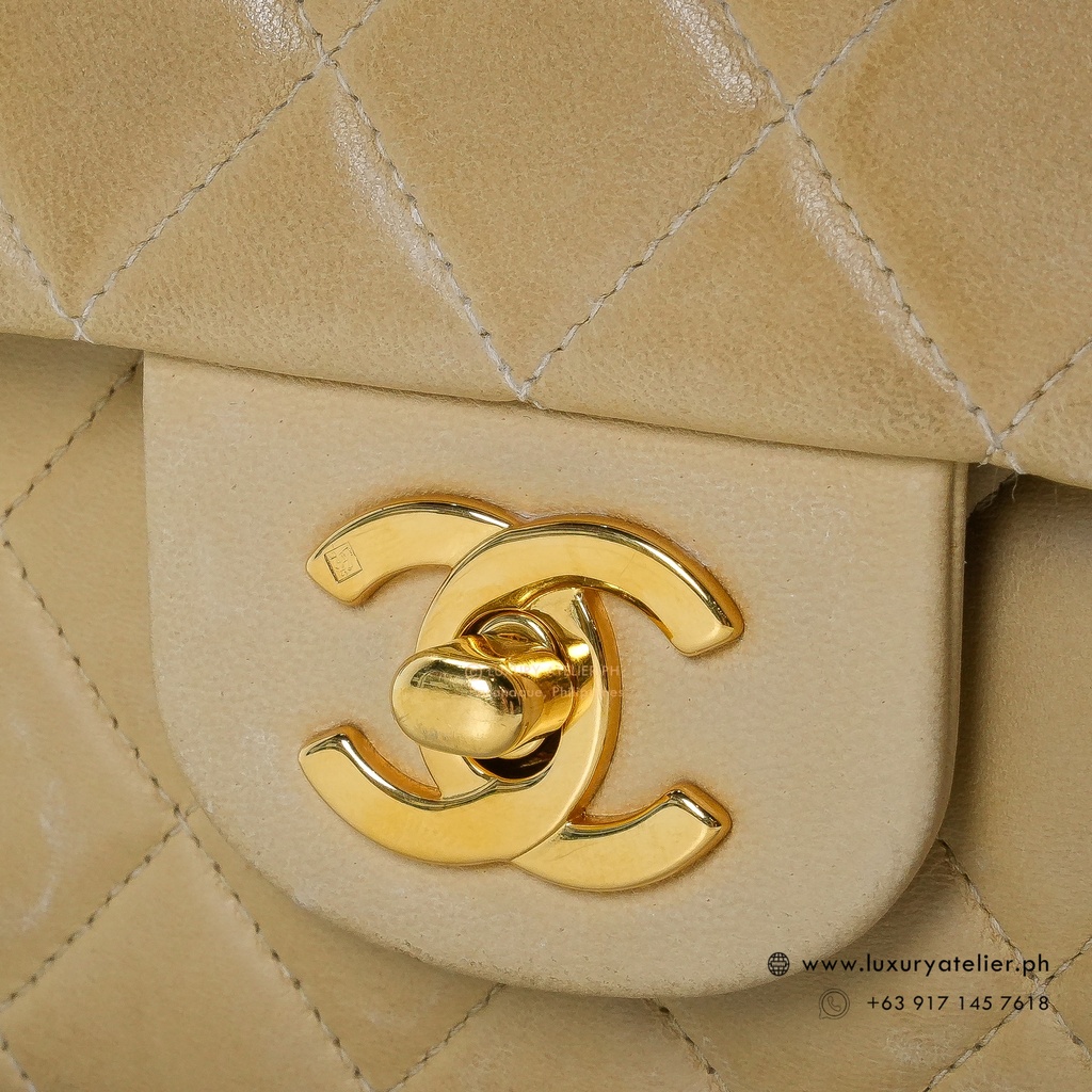 Chanel Vintage Double Flap 24k Dark Beige