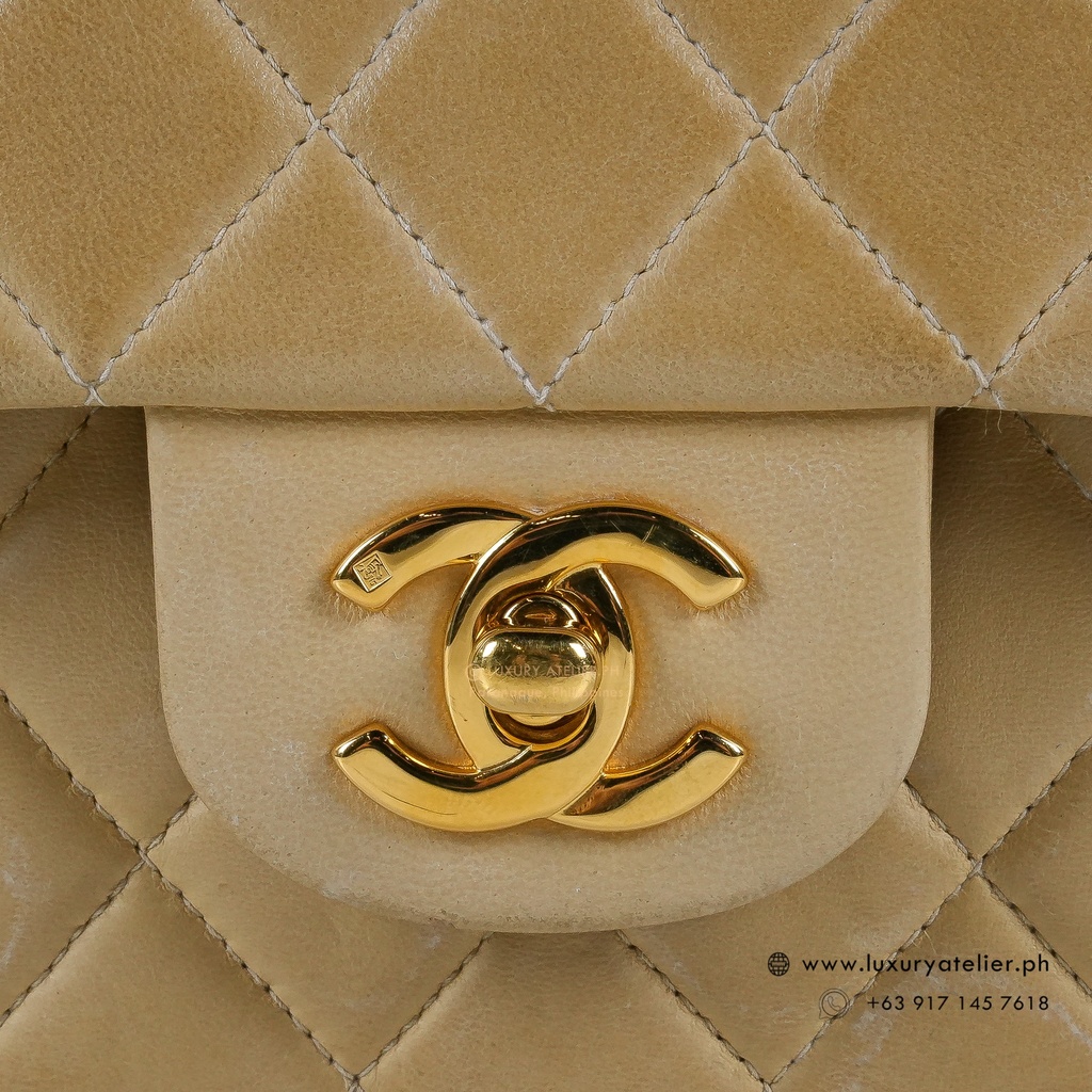 Chanel Vintage Double Flap 24k Dark Beige