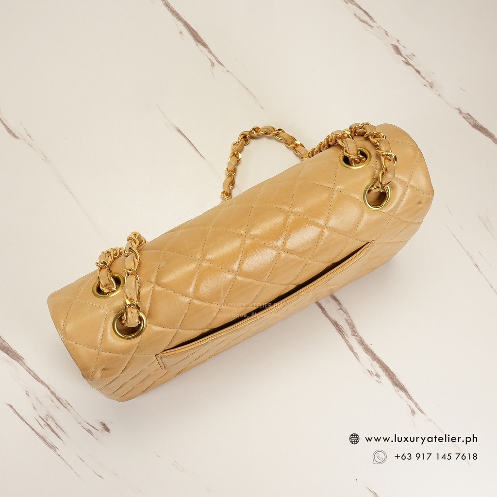 Chanel Vintage Double Flap 24k Dark Beige