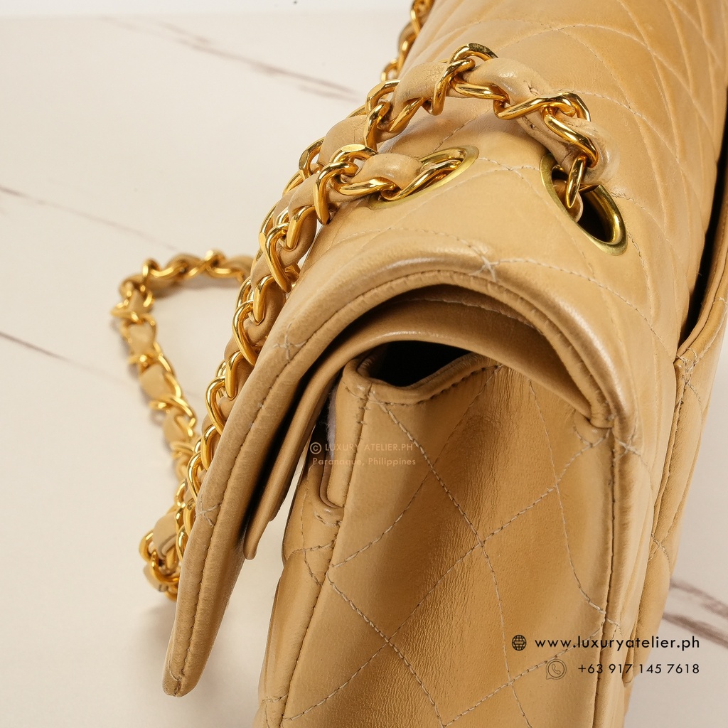 Chanel Vintage Double Flap 24k Dark Beige