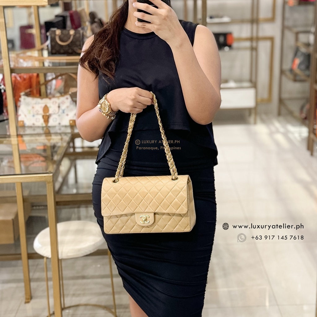 Chanel Vintage Double Flap 24k Dark Beige