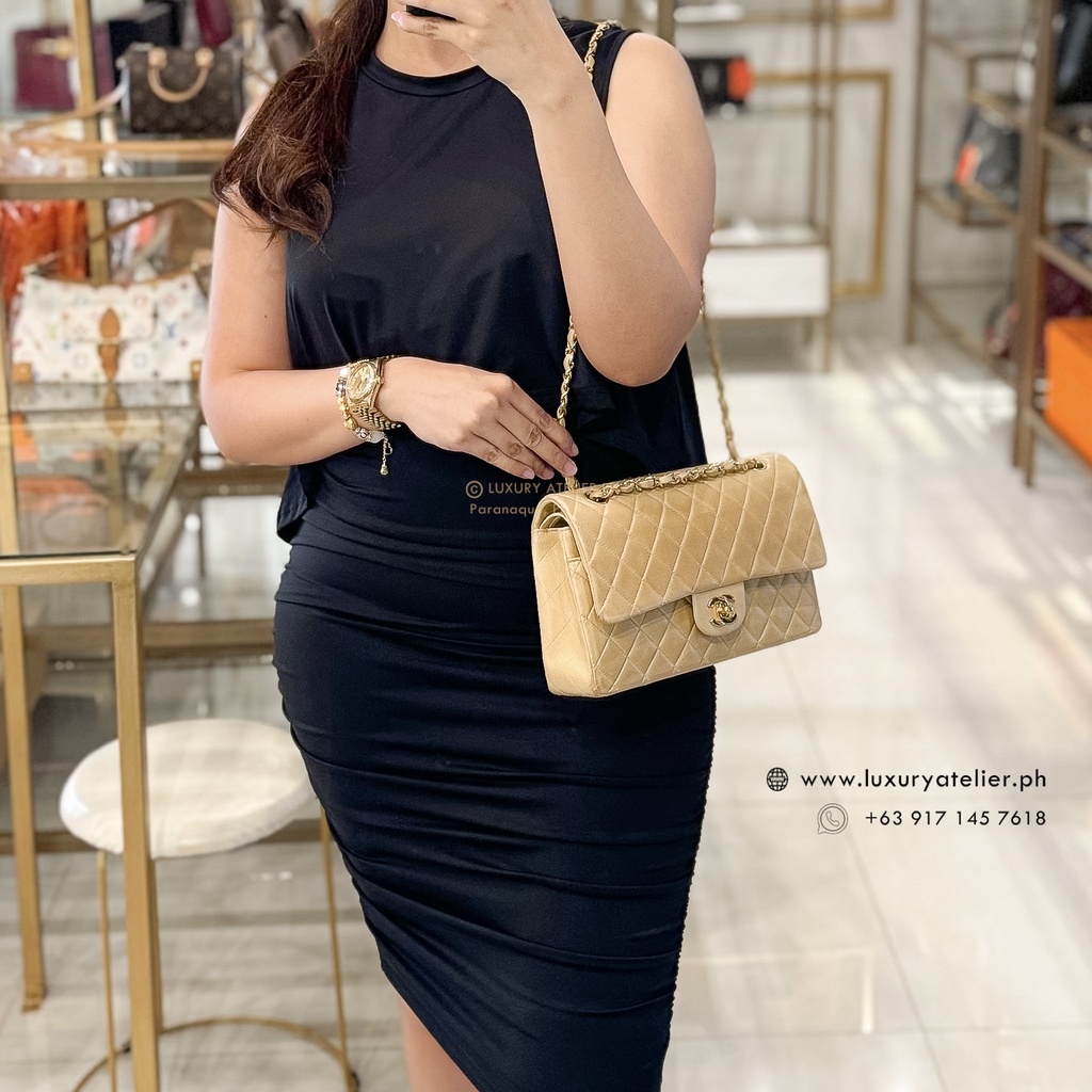 Chanel Vintage Double Flap 24k Dark Beige