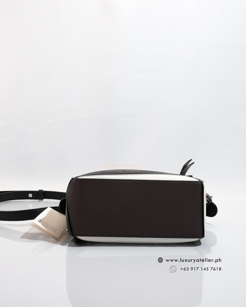 Loewe Small Puzzle Tricolor Black/White/Brown