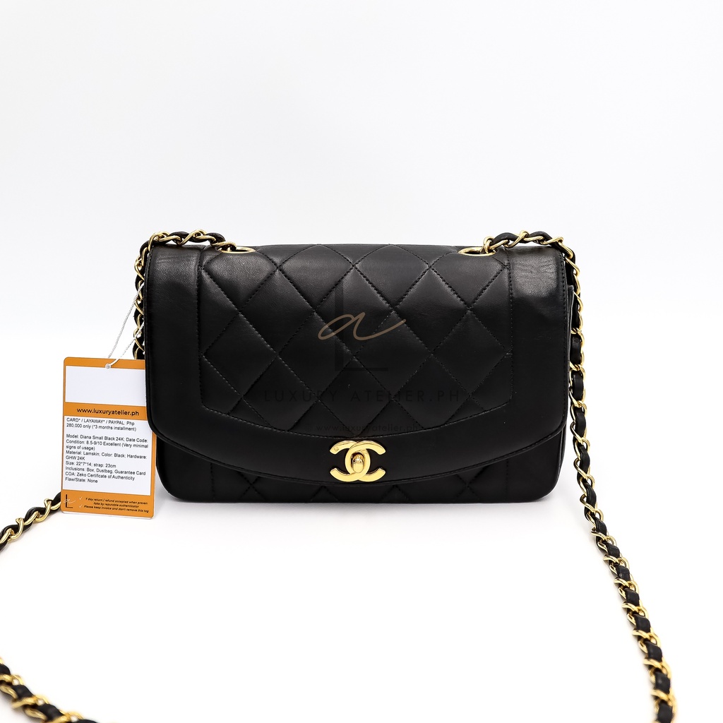 Chanel Diana Small Black 24K