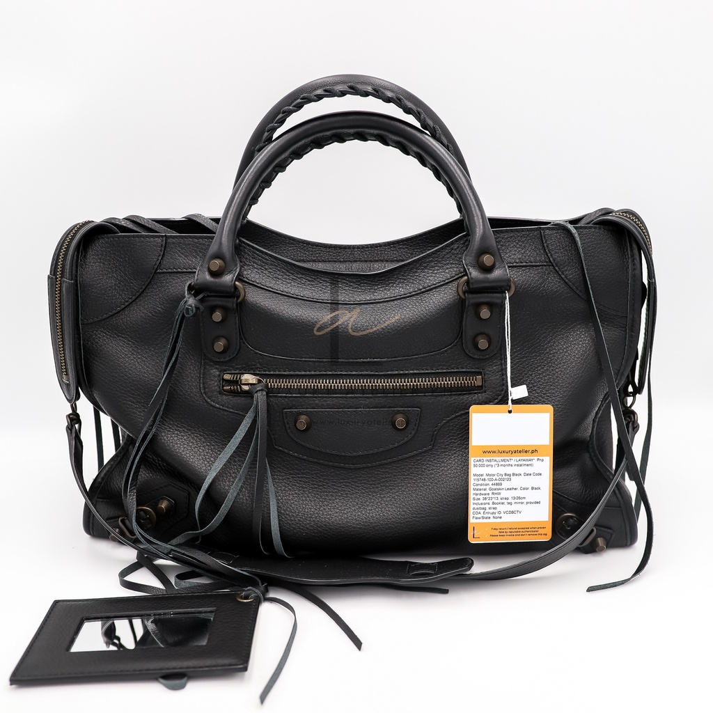 Balenciaga Motor City Bag Black Goatskin