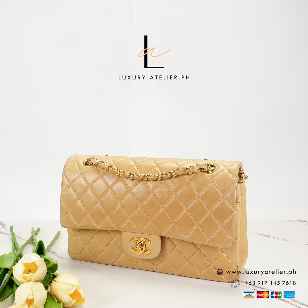 Chanel Vintage Double Flap 24k Dark Beige