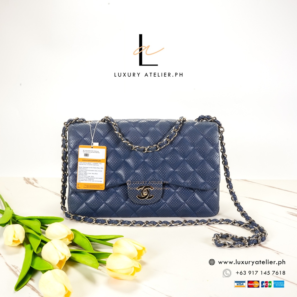 Chanel classic navy hot sale
